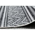 Covor țesut din sisal  SION zig-zag, Diamant Boho 22168 țesut plat, negru / ecru 120x170 cm