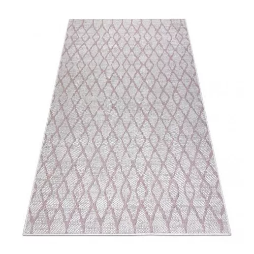 Covor țesut din sisal  SION 22129 țesut plat, ecru / roz 140x190 cm