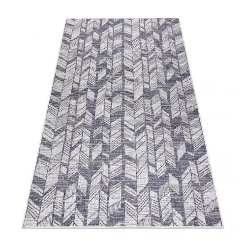 Covor țesut din sisal  SION 22180 țesut plat, ecru / albastru / roz 140x190 cm