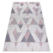   Covor țesut din sisal  SION Figuri geometrice, Triunghi, 3006 țesut plat, ecru / roz 140x190 cm