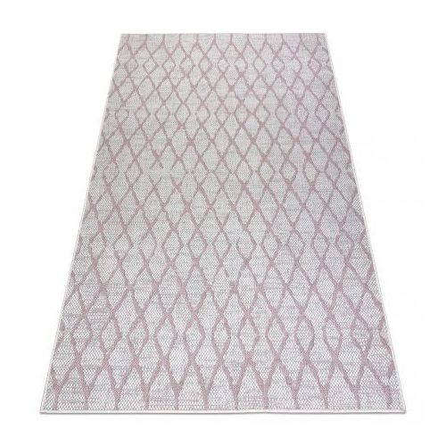 Covor țesut din sisal  SION 22129 țesut plat, ecru / roz 160x220 cm