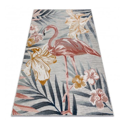 Covor BOTANIC 65263 Flori, țesut plat- gri 137x190 cm