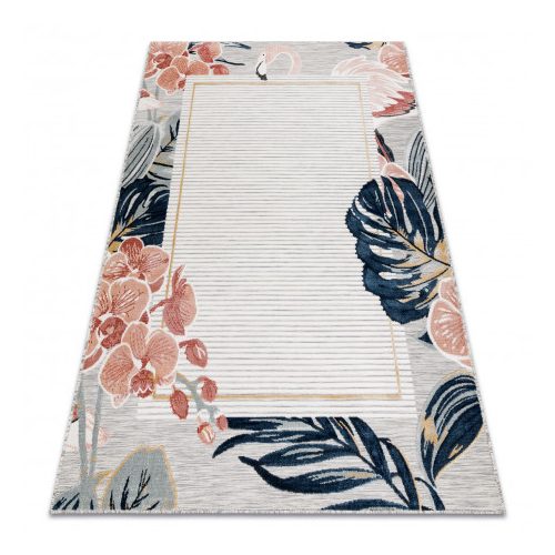 Covor BOTANIC 65240 Frunze, țesut plat- gri 157x220 cm