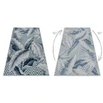 Covor BOTANIC 65242 Perie, cik-cak, țesut plat- aqua albastru 157x220 cm