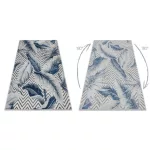 Covor BOTANIC 65242 Perie, cik-cak, țesut plat- gri 157x220 cm