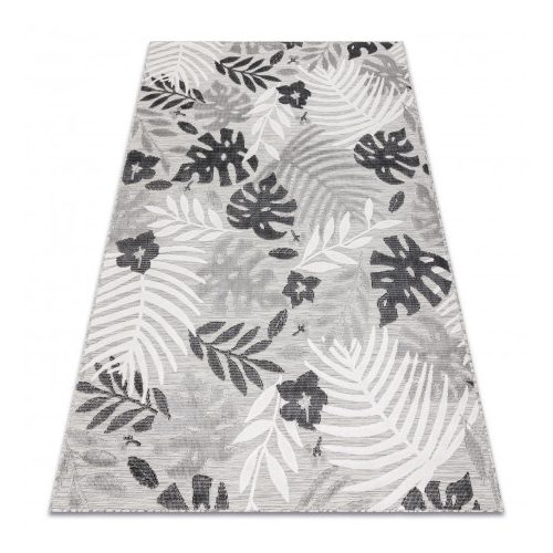 Covor BOTANIC 65245 Monstera Frunze, țesut plat- gri 157x220 cm