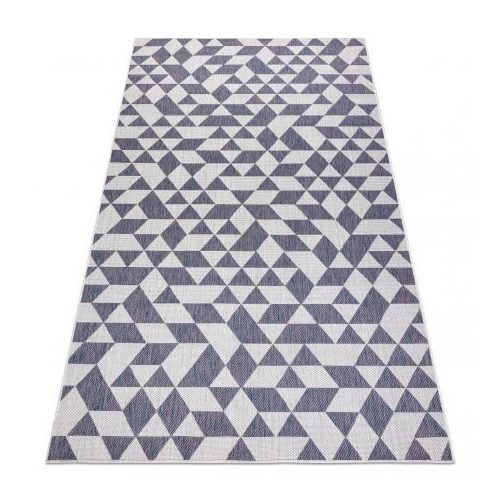 Covor țesut din sisal  SION Figuri geometrice, Triunghi, 22373 țesut plat, ecru / albastru / roz 160x220 cm