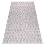 Covor țesut din sisal  SION 22129 țesut plat, ecru / roz 80x150 cm