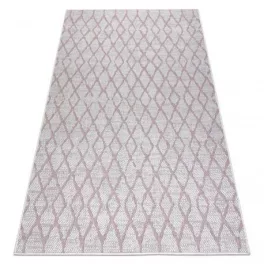   Covor țesut din sisal  SION 22129 țesut plat, ecru / roz 80x150 cm