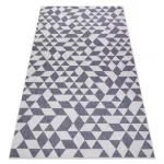 Covor țesut din sisal  SION Figuri geometrice, Triunghi, 22373 țesut plat, ecru / albastru / roz 80x150 cm