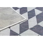 Covor țesut din sisal  SION Figuri geometrice, Triunghi, 22373 țesut plat, ecru / albastru / roz 80x150 cm