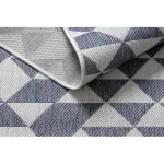Covor țesut din sisal  SION Figuri geometrice, Triunghi, 22373 țesut plat, ecru / albastru / roz 80x150 cm