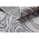 Covor țesut din sisal  SION valuri, 2836 țesut plat, ecru / albastru / roz 80x150 cm