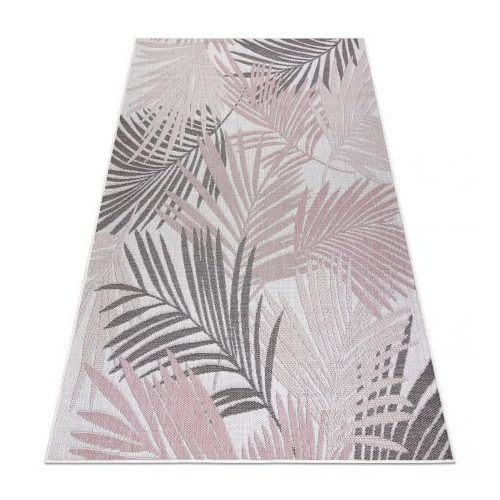 Tesut sizal covor SION frunze,palmier  2837 tesut plat ecru / roz 80x150 cm