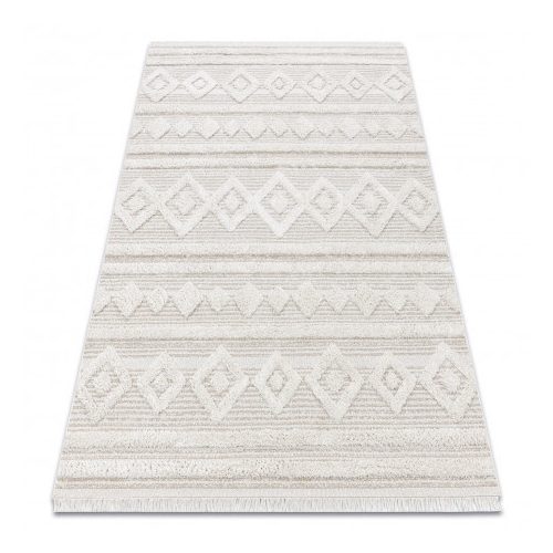 Covor tesut sizal  MOROC 22322romb, boho cu franjuri bej / crem 155x220 cm