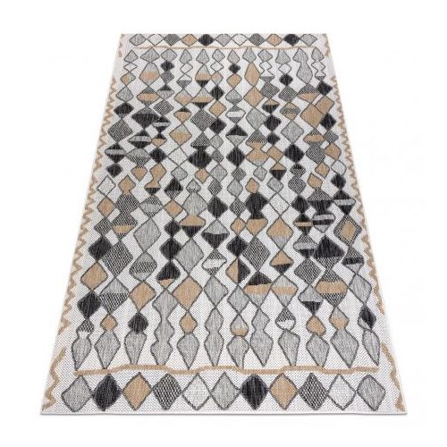 Covor țesut din sisal  COOPER zig-zag 22217 ecru / negru 160x220 cm