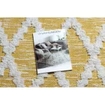  Kab. Covor împletit din sisal boho MOROC diamond 22297 franjuri - lână pe două niveluri galben / crem, covor reciclat 175x270 cm