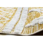  Kab. Covor împletit din sisal boho MOROC diamond 22297 franjuri - lână pe două niveluri galben / crem, covor reciclat 175x270 cm