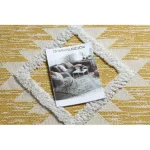  Kab. Covor împletit din sisal boho MOROC diamond 22312 franjuri - lână pe două niveluri galben / crem, covor reciclat 175x270 cm