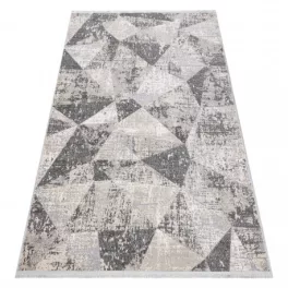  Covor modern REBEC, franjuri 51192A - înălțime fir 2 crem / gri 280x370 cm