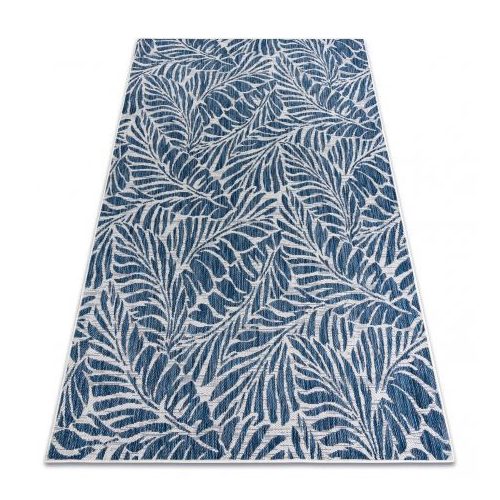 Țesut Sizal covor SION frunze 22151 țesut plat ecru / albastru închis 140x190 cm