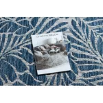 Țesut Sizal covor SION frunze 22151 țesut plat ecru / albastru închis 140x190 cm