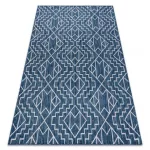 Țesut Sizal covor SION Geometric, DIAMANT 21778 țesut plat albastru închis/ ecru 180x270 cm