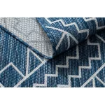 Țesut Sizal covor SION Geometric, DIAMANT 21778 țesut plat albastru închis/ ecru 180x270 cm
