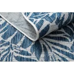 Țesut Sizal covor SION frunze 22151 țesut plat ecru / albastru închis 80x150 cm