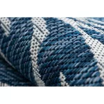 Țesut Sizal covor SION frunze 22151 țesut plat ecru / albastru închis 80x150 cm