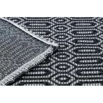 Covor țesut din sisal  CASA ECO boho 22075 negru / gri, covor reciclat 133x190 cm