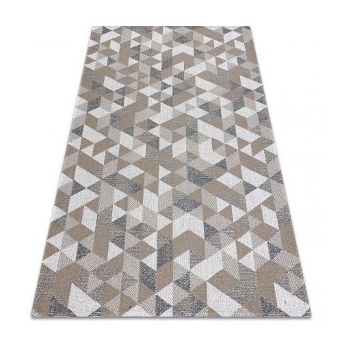 Țesut Sizal CASA Eco covor boho  triunghiuri 2816 galben / taupe, covor reciclat 153x220 cm