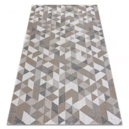   Țesut Sizal CASA Eco covor boho  triunghiuri 2816 galben / taupe, covor reciclat 172x270 cm