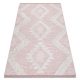 Covor țesut din sisal  boho MOROC Diamant 22312 franjuri - înălțime fir 2 roz / crem, covor reciclat 117x170 cm