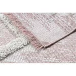 Kab. Covor împletit din sisal boho MOROC diamond 22312 franjuri - lână pe două niveluri roz / crem, covor reciclat 175x270 cm