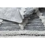 Tesut Sizal covor boho MOROC diamant 22297 franj.-douá straturi lánágri / crem, covor reciclat 78x150 cm