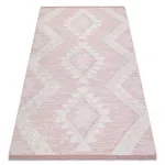 Tesut Sizal covor  boho MOROC diamant 22312 franjuri - douá straturi láná róz / crem,  covor reciclat 78x150 cm