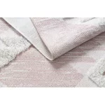 Tesut Sizal covor  boho MOROC diamant 22312 franjuri - douá straturi láná róz / crem,  covor reciclat 78x150 cm