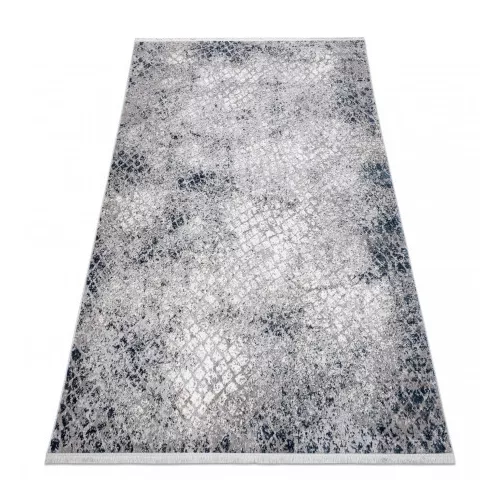 Covor modern REBEC, franjuri 51117 - înălțime fir 2 crem / albastru închis 80x150 cm