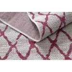 Covor țesut din sisal  SION 22129 țesut plat, ecru / fukszia 140x190 cm
