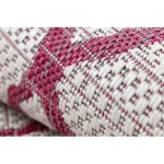 Covor țesut din sisal  SION 22129 țesut plat, ecru / fukszia 140x190 cm