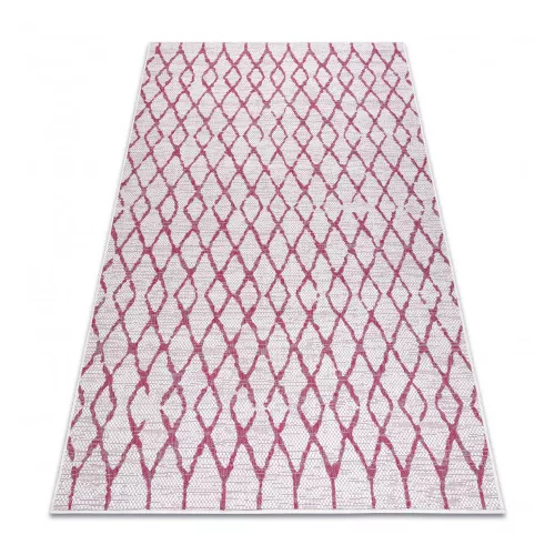 Covor țesut din sisal  SION 22129 țesut plat, ecru / fukszia 160x220 cm