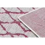 Covor țesut din sisal  SION 22129 țesut plat, ecru / fukszia 160x220 cm