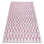 Covor țesut din sisal  SION 22129 țesut plat, ecru / fukszia 80x150 cm