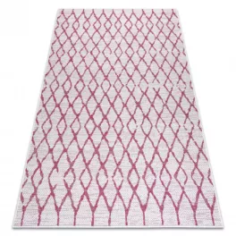   Covor țesut din sisal  SION 22129 țesut plat, ecru / fukszia 80x150 cm