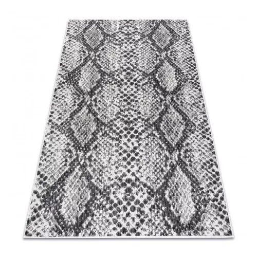Covor țesut din sisal  SION  22162 țesut plat, ecru / negru 140x190 cm