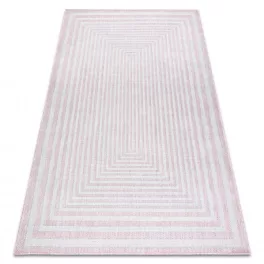   Covor țesut din sisal  SION 22376 țesut plat, roz / ecru 180x270 cm