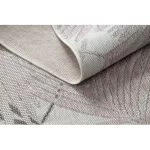 Covor țesut din sisal  SION Traversa, Frunze 2837 țesut plat, ecru / roz 60x250 cm