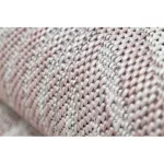 Covor țesut din sisal  SION Traversa, Frunze 2837 țesut plat, ecru / roz 60x250 cm