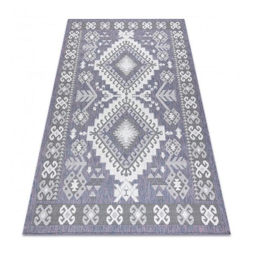 Covor țesut din sisal  SION  3007 țesut plat, albastru / roz / ecru 160x220 cm